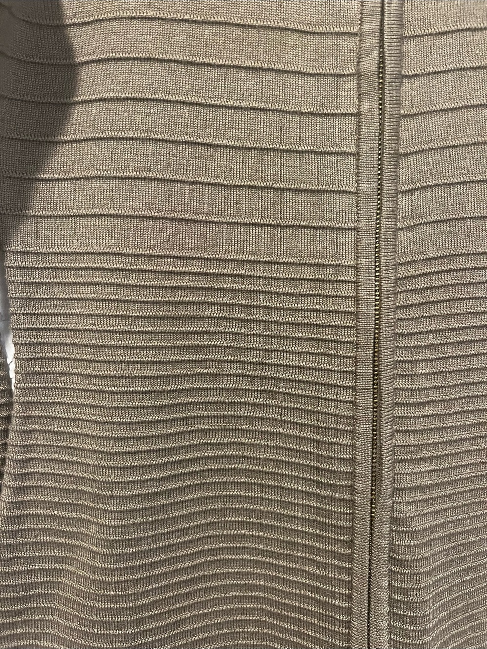 Calvin Klein Taupe Brown Full Zip Ribbed Long Sleeved Sweater size Medium - Picture 4 of 15